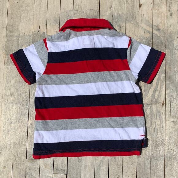 Childrens Place Red white and blue boys striped polo Size 12-18mo - Picture 4 of 4